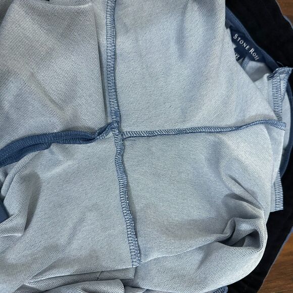 STONE ROSE Fleece Knit Shorts Blue Drawstring Waist Performance NWT - Picture 7 of 10